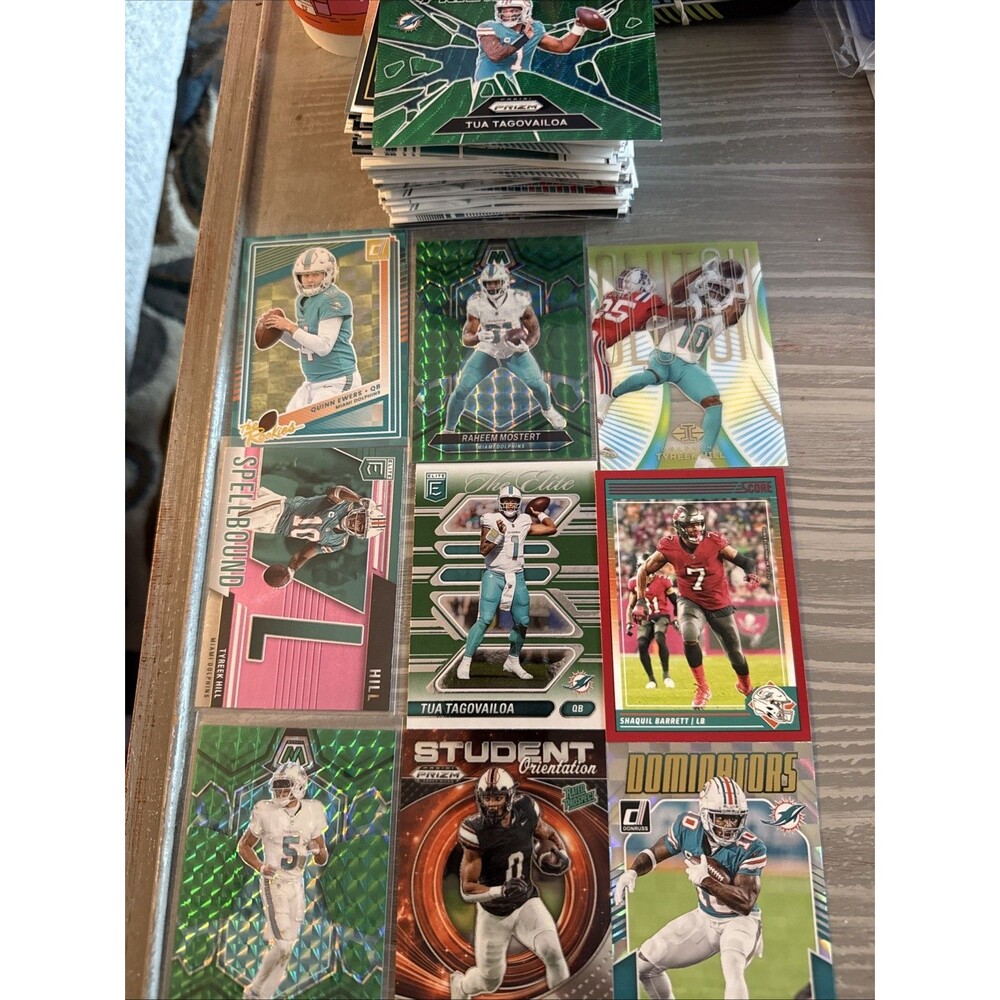 Miami Dolphins Football Card Lot Bundle- Approx. 100 Cards With Inserts